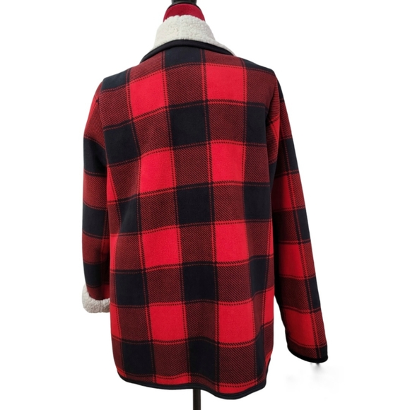 Sonoma Buffalo plaid open jacket with sherpa lining size XL - Picture 4 of 7